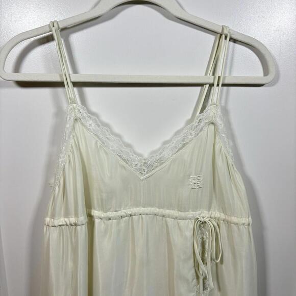 Vintage Givenchy Intimates Silk Blend Night Gown Lace Trim Coquette Whimsy Fairy - Picture 2 of 9